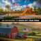 G128 Combo Pack: 16 Ft Telescoping Aluminum Flagpole (Black) & American USA Flag 3x5 Ft, StormFlyer Series Embroidered 220GSM Spun Polyester | Pole with Flag Included